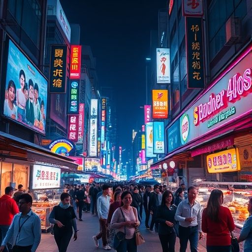 深圳夜晚繁华街景