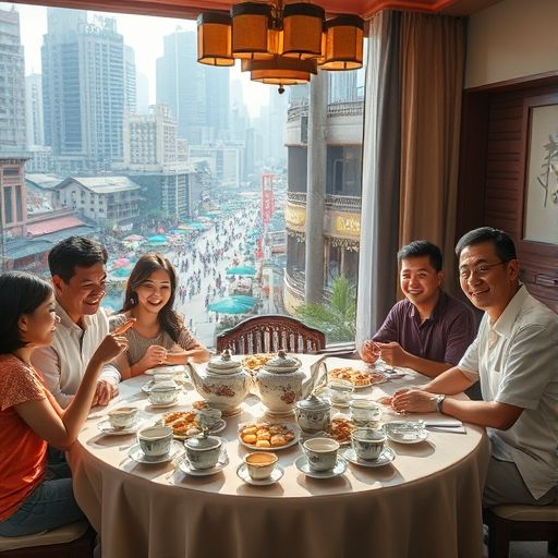广州天河周末茶肆家庭聚会