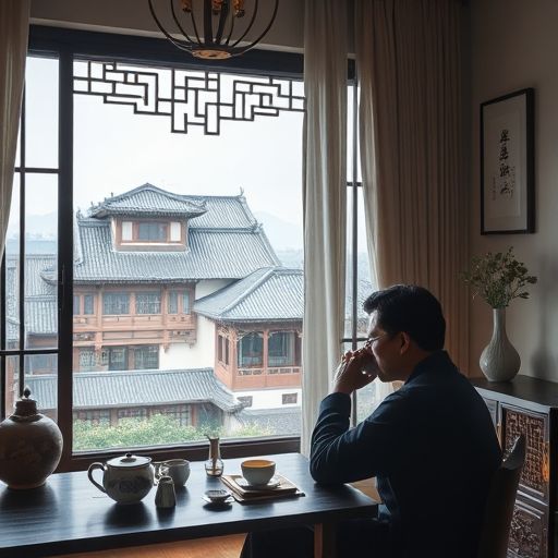 广州品茶私人工作室窗外景色