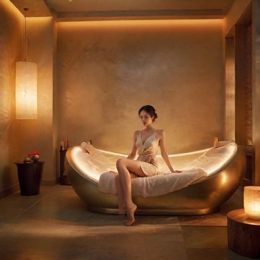 温馨舒适的室内休息区,灯光柔和