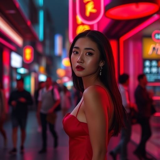 广州夜场入口霓虹灯光