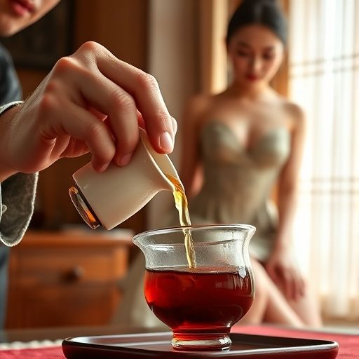 茶艺师优雅泡茶的瞬间