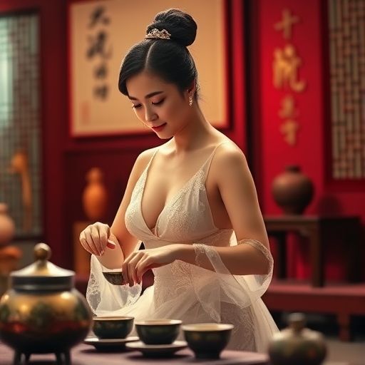 茶艺师优雅的茶道表演