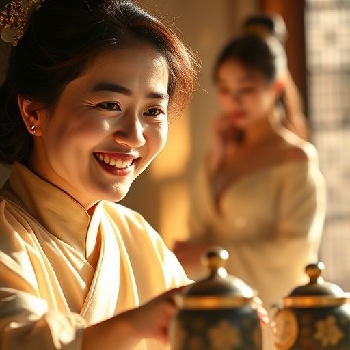 茶艺师的热情笑容