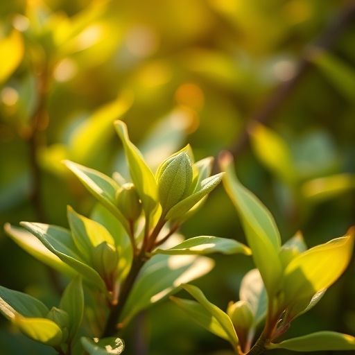 新鲜茶树嫩芽