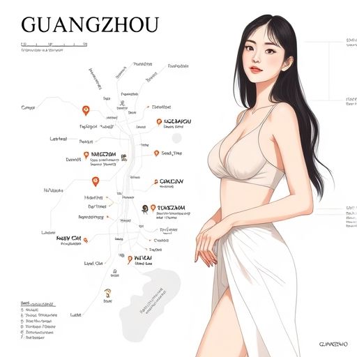 显示广州不同区域高端休闲场所分布的地图