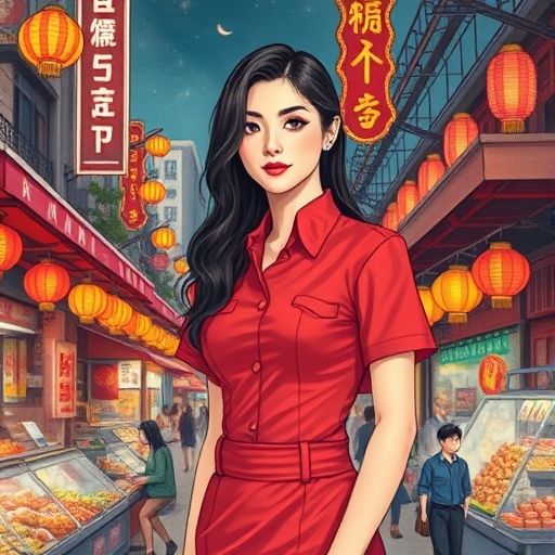 广州夜市热闹场景