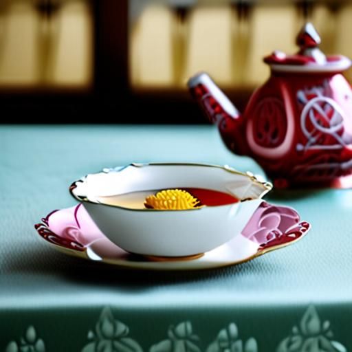 茶点与茶杯的诱人组合