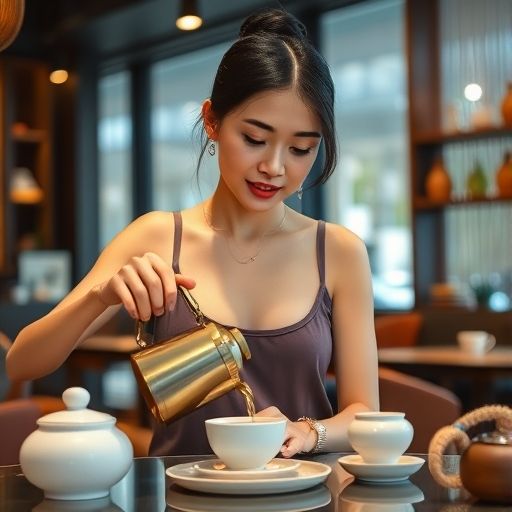 深圳年轻女性泡茶