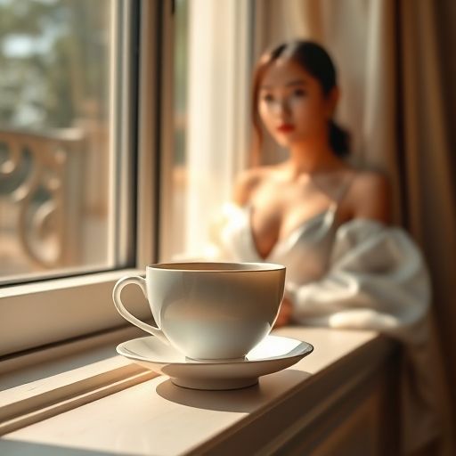 午后阳光下的清茶一刻
