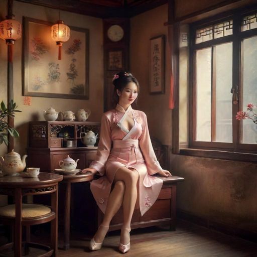 温馨雅致的茶室包间氛围