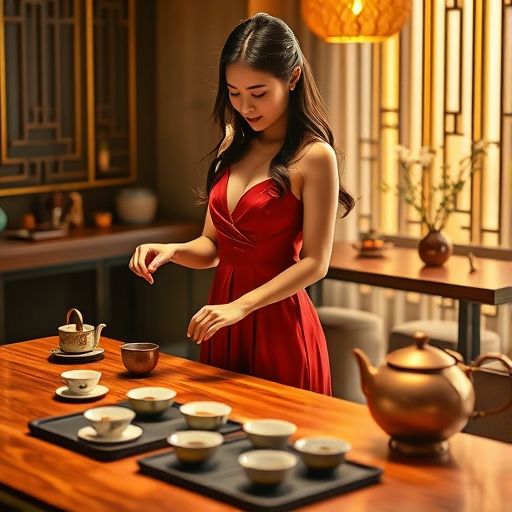 茶艺师冲泡茶叶