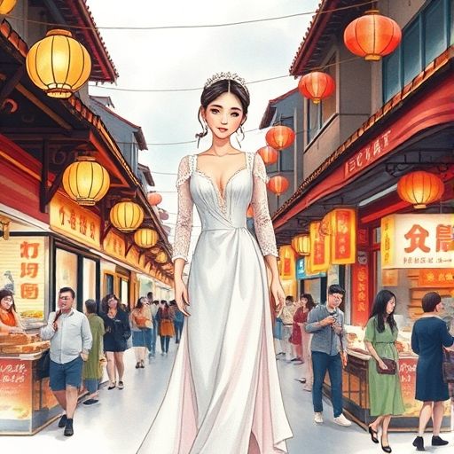 越秀夜市热闹场景