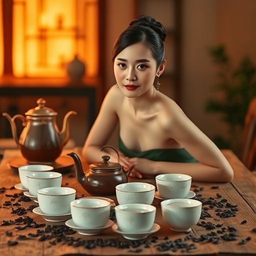 精致茶具摆放
