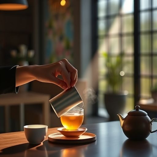 宝安现代茶室倒茶瞬间
