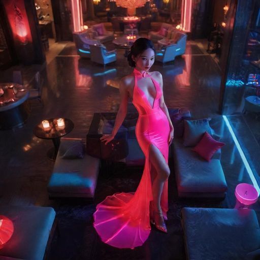 夜场会所的奢华休息室，充满现代感和神秘氛围