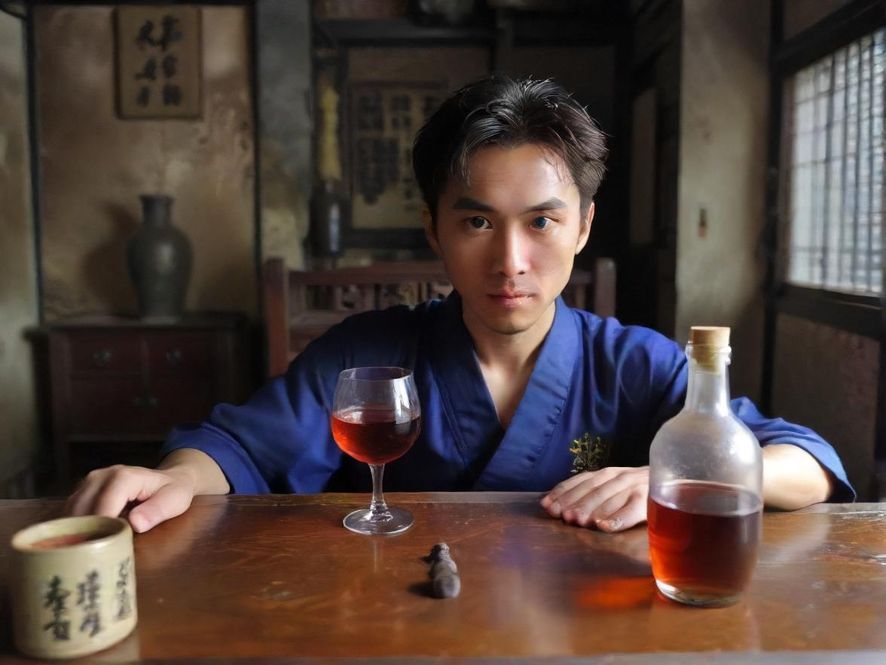 一个男人正在手机上浏览全国qm论坛网站界面,背景是现代风格的酒吧休闲区,暖色调灯光营造出轻松氛围。