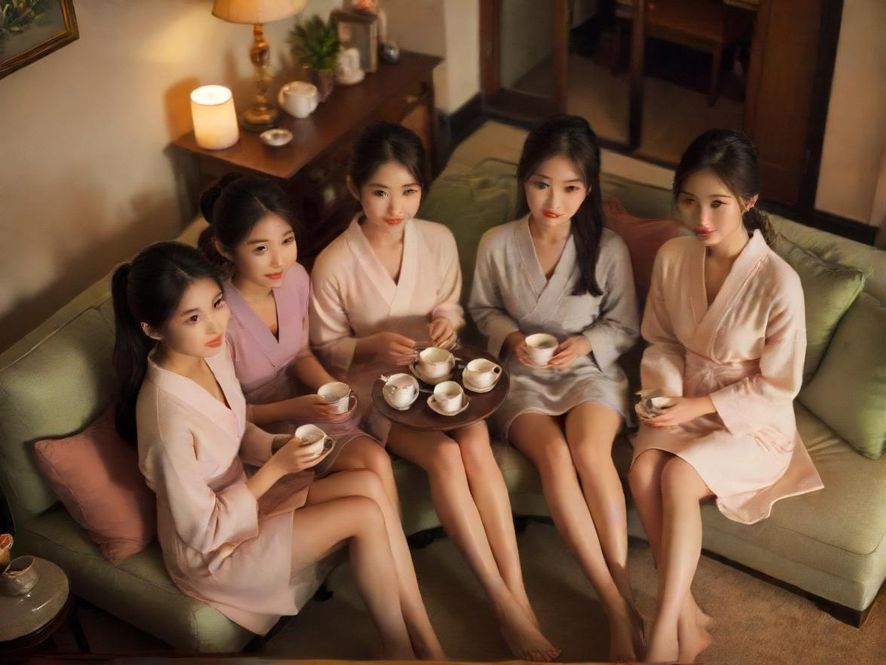 广东qM社区茶会现场温馨聚会照片