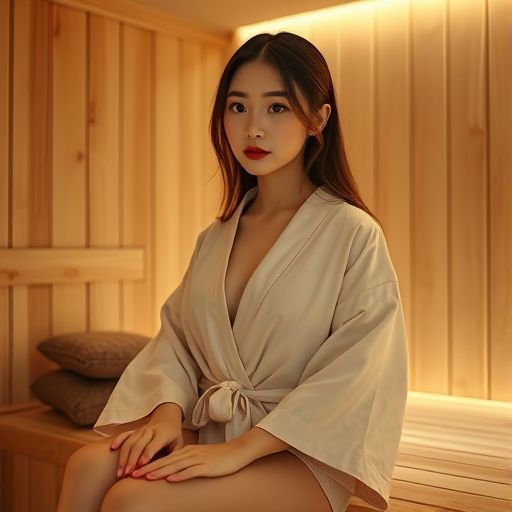 温馨舒适的桑拿房内部
