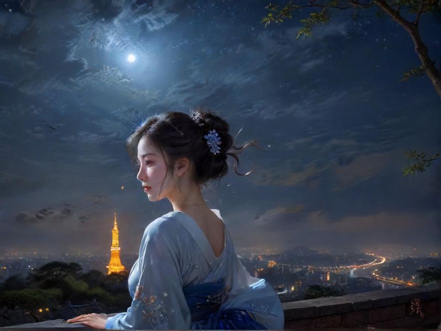 广州天河繁华夜景