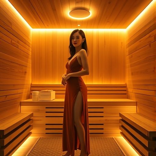 夜场桑拿会所柔和灯光下的包间