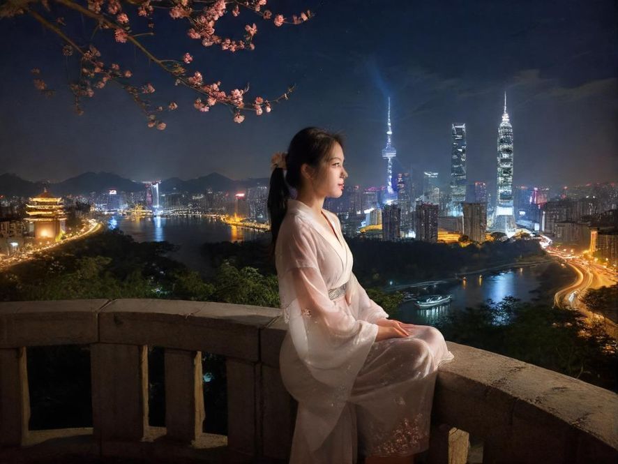 广州夜场会所的霓虹灯光夜景