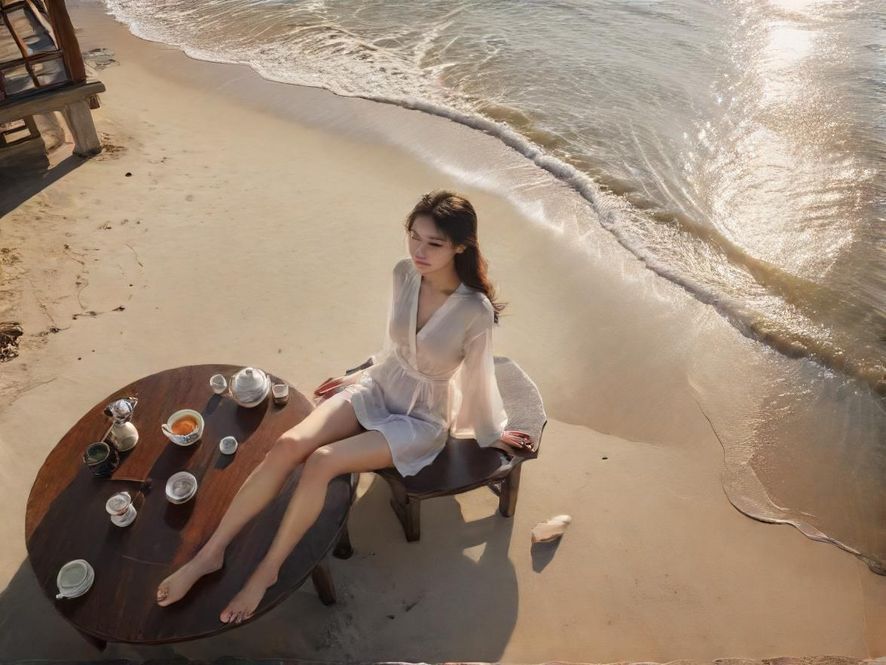 全国品茶会所海边茶室唯美场景