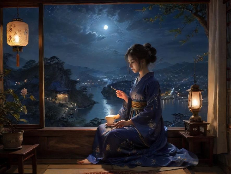 深圳高端会所茶室夜景