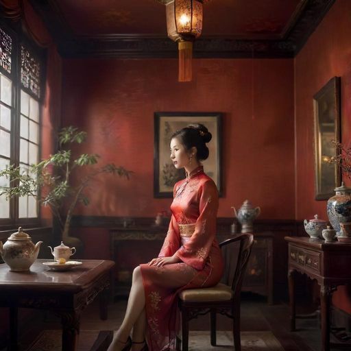 深圳一间私密茶室的雅致包间