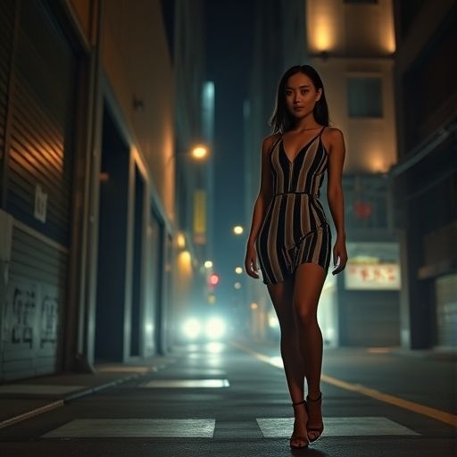 都市夜景中的一个神秘入口