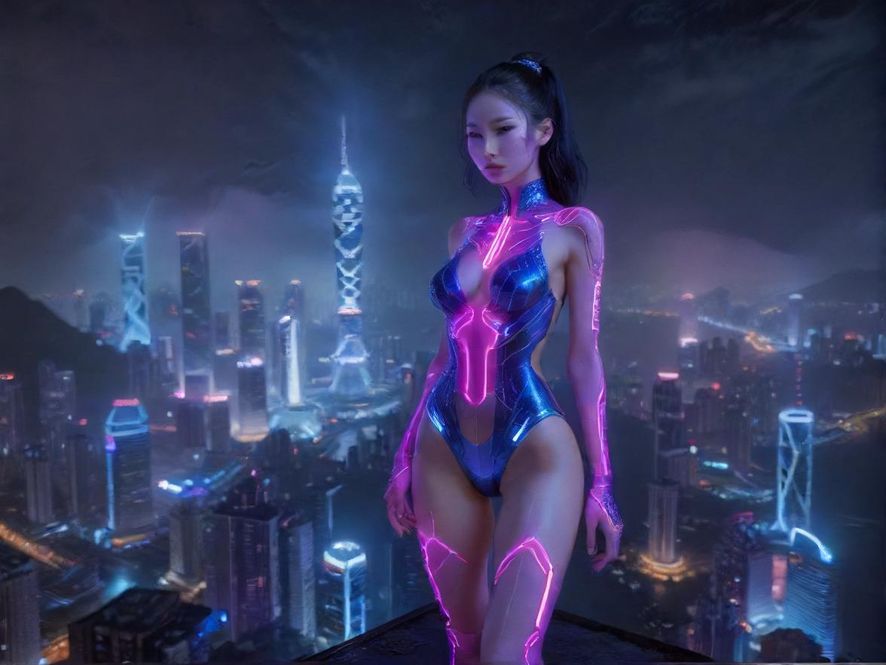 深圳璀璨夜景，高楼林立，霓虹闪烁，充满都市的神秘与活力。