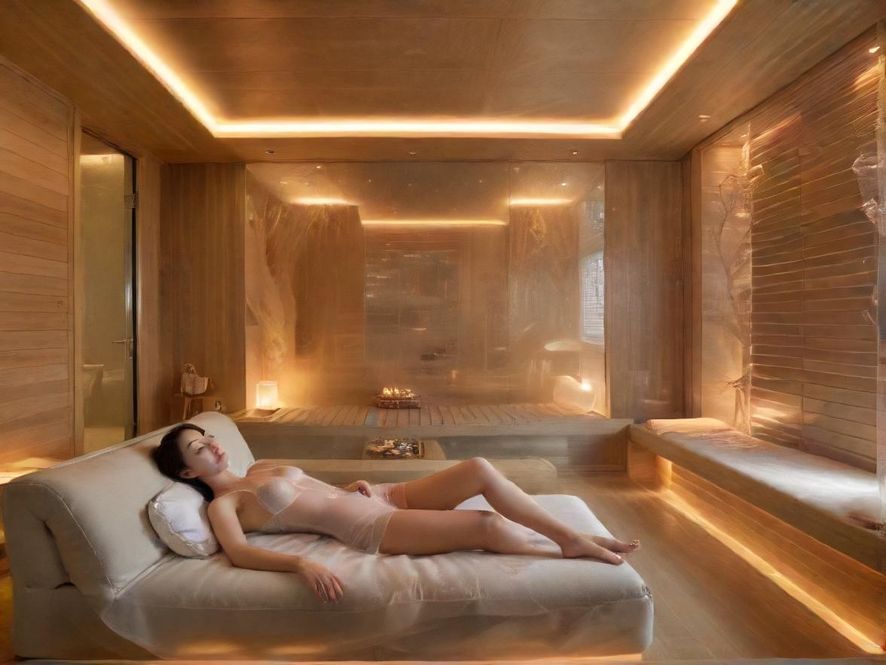 广州桑拿会所休息区全景展示