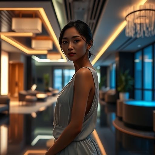深圳一家现代装修风格的水疗会所大厅