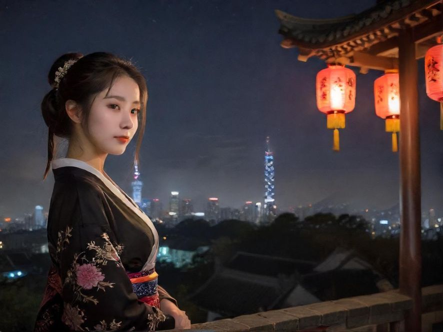 繁华都市的夜景