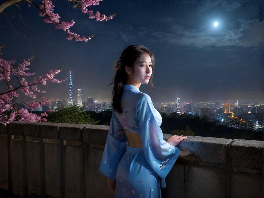 深圳夜场会所的霓虹灯光夜景