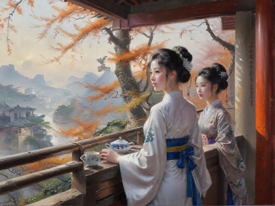 广州中高端茶社庭院风光