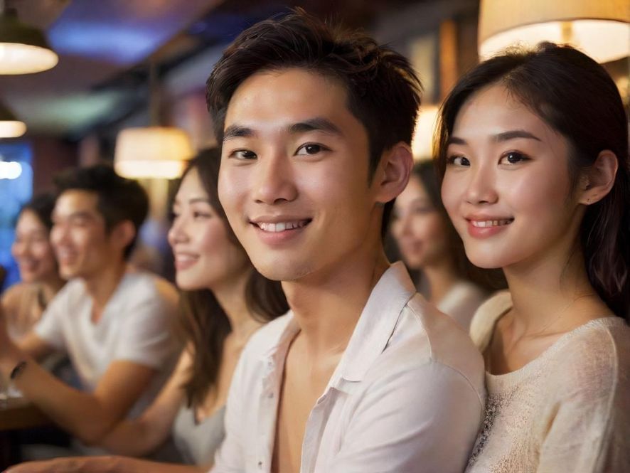 享受桑拿后，一位顾客面带微笑，神情放松