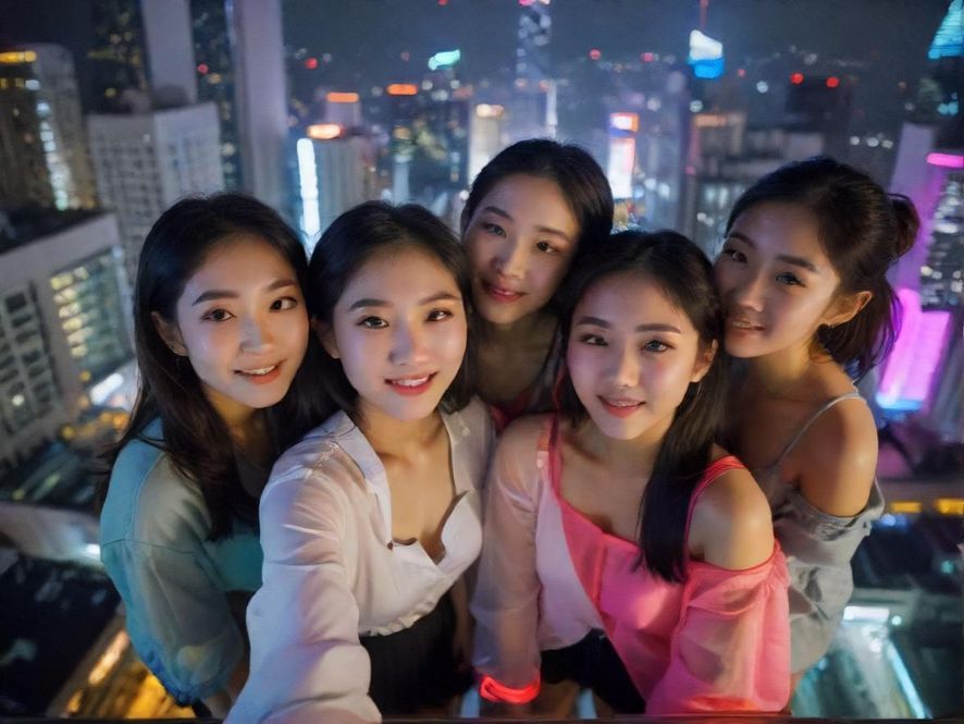 繁华都市夜景,霓虹灯光璀璨,象征着夜生活的无限可能。