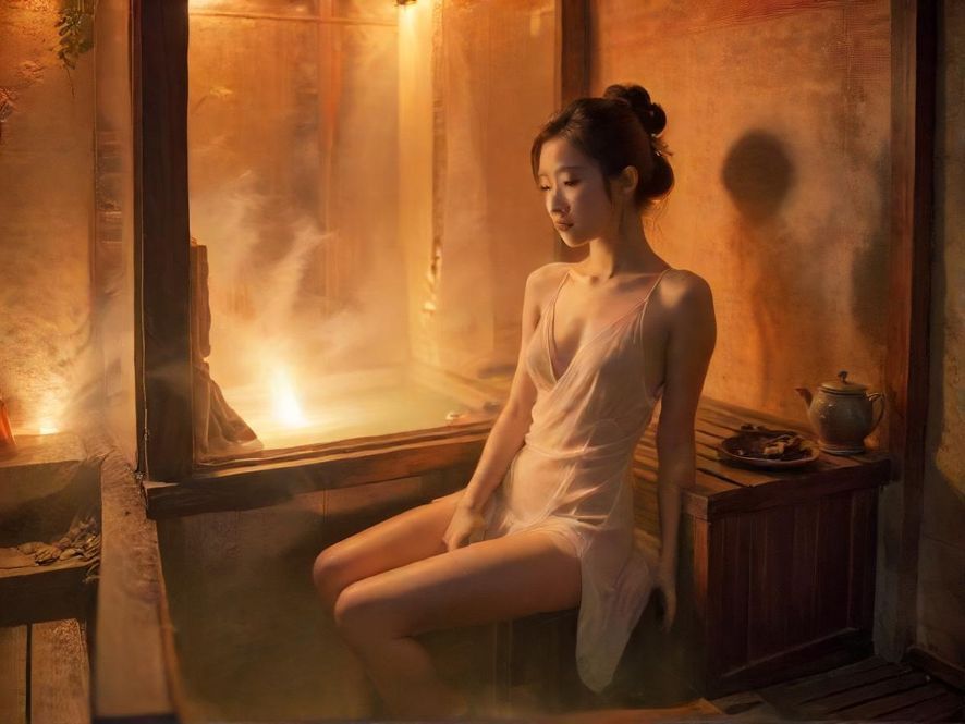 广州隐藏茶社 轴测视角 写实照片 桑拿汗蒸