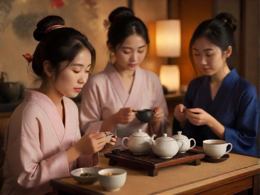 深圳悦来香品茶茶艺师现场冲泡，温馨场景令人向往