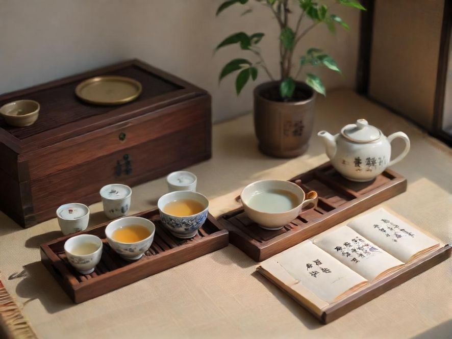 一位气质优雅的女士在光线温暖的茶室中,静静品尝着香茗,享受着宁静的时光。