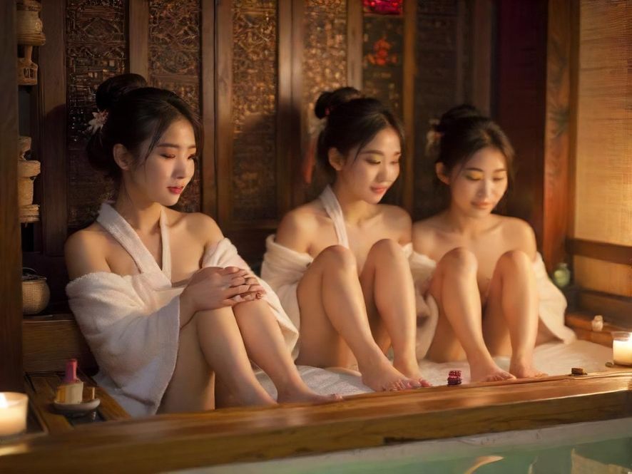 一家温馨舒适的中式足浴店内部,木质家具和柔和的灯光营造出放松的氛围。