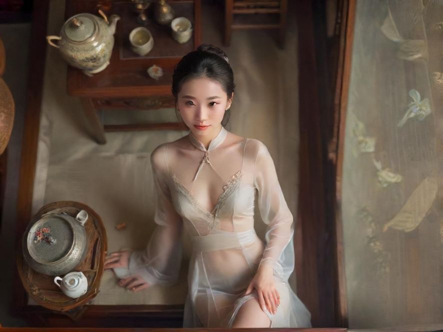 古色古香的广州茶艺会所,茶香弥漫