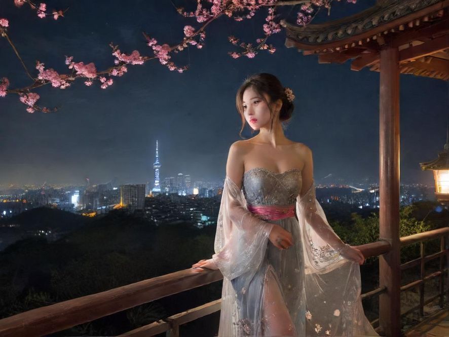 广州珠江新城夜景，灯火辉煌