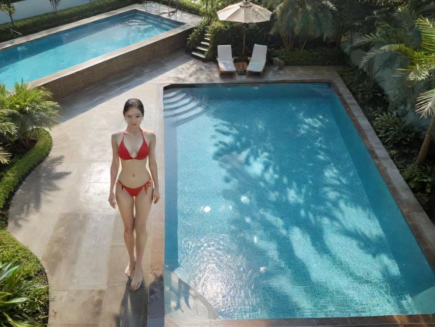 深圳皇家国际水会恒温泳池一角