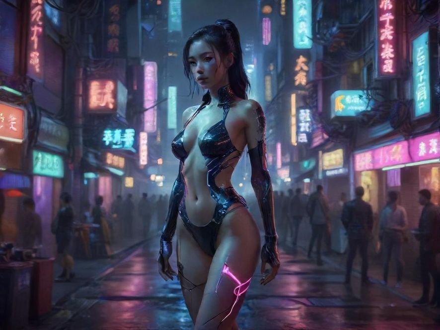 城市夜景下的休闲娱乐场所灯光