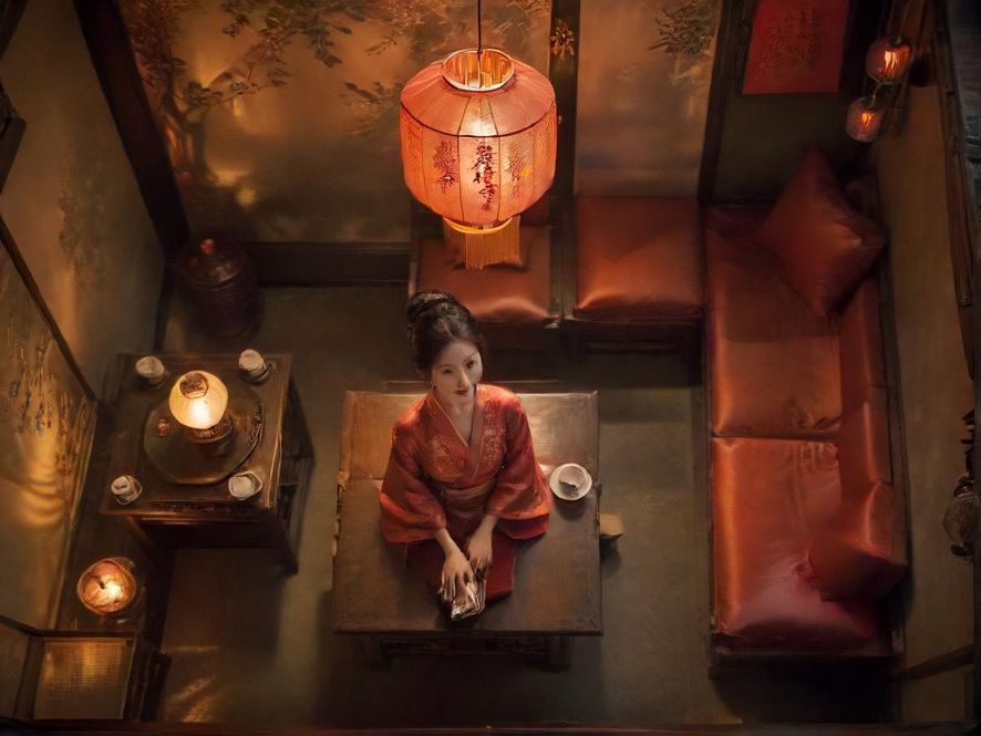 高端茶社私密包厢内景