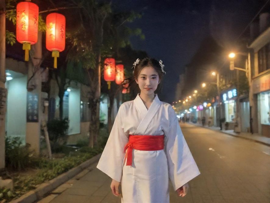 城市夜场入口霓虹闪烁