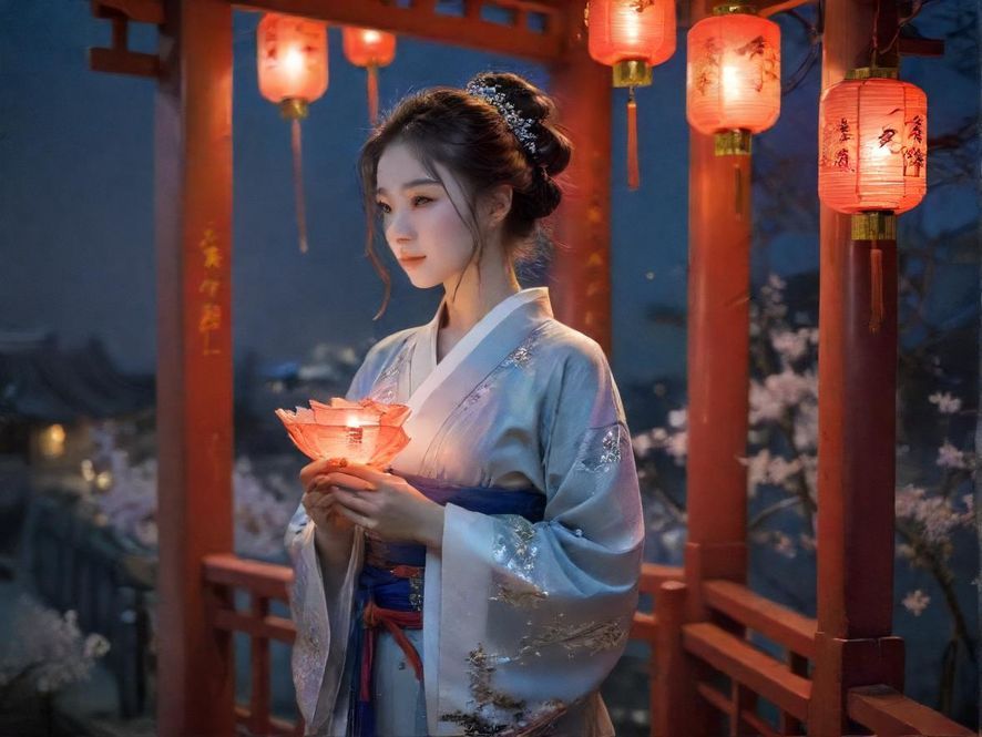 流光溢彩的都市夜景