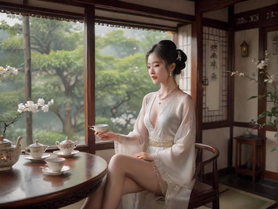 一个看起来非常舒适且私密的会所茶室内部